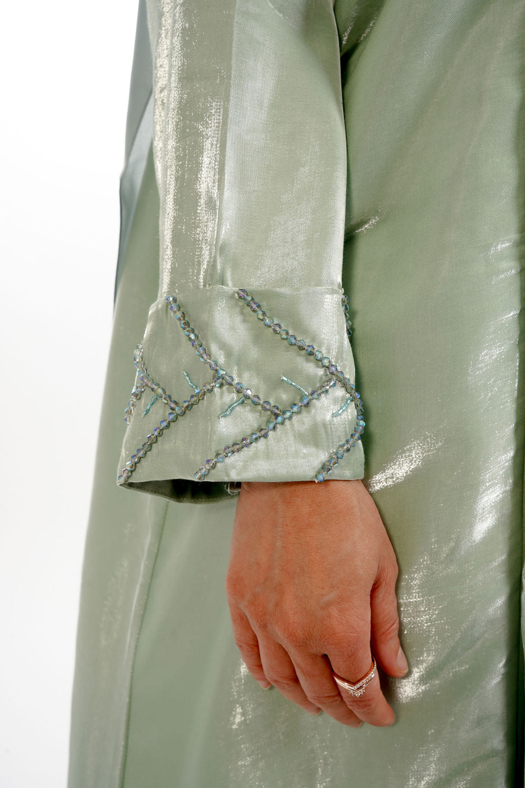 Pastel Green Embellished Abaya