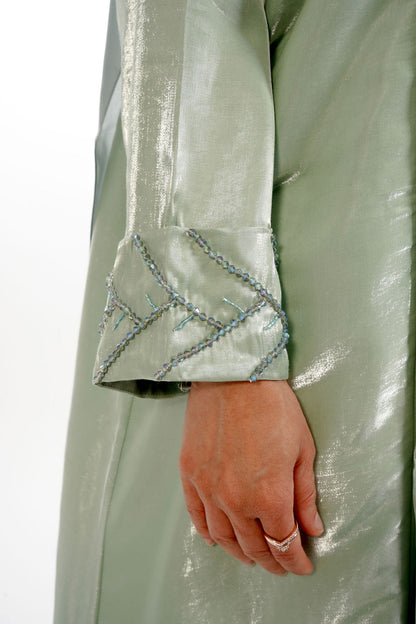 Pastel Green Embellished Abaya