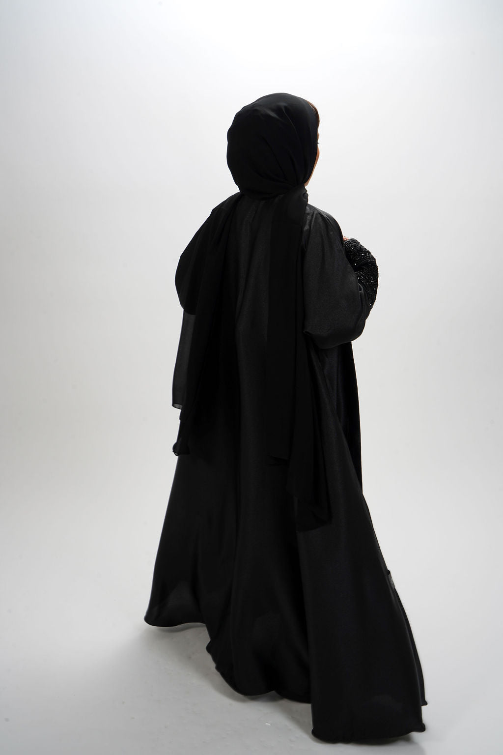 Black Umbrella Embroidered Abaya