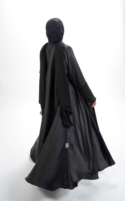 Black Umbrella Embroidered Abaya