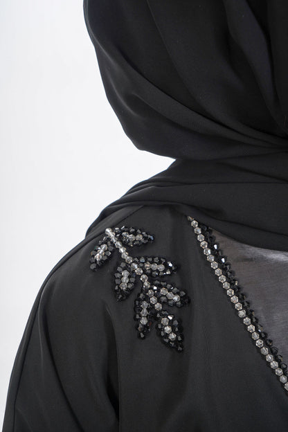 Black peplum style abaya