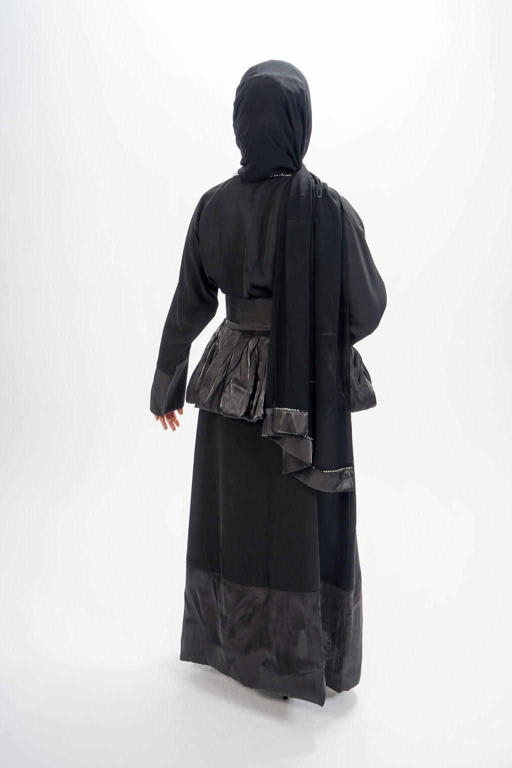 Black peplum style abaya