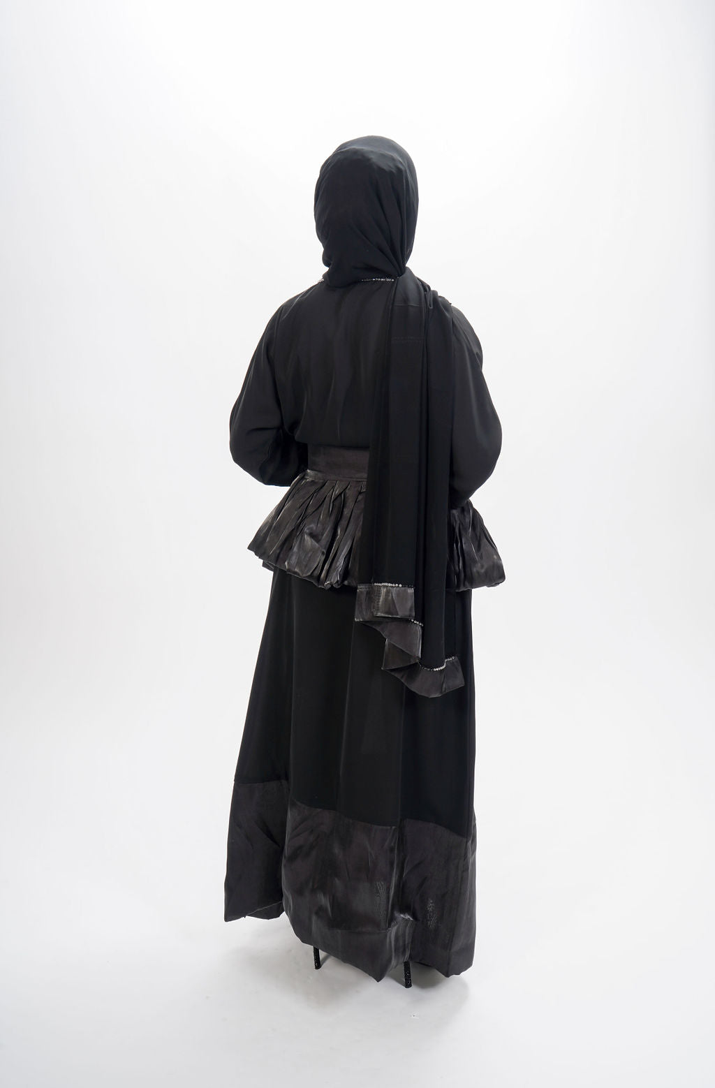 Black peplum style abaya