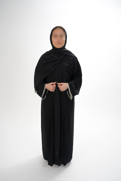 Diamante Lace Abaya Set