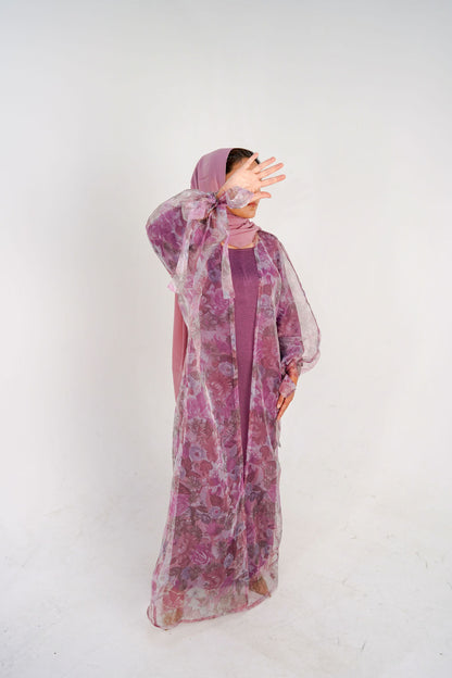 Floral Organza Abaya