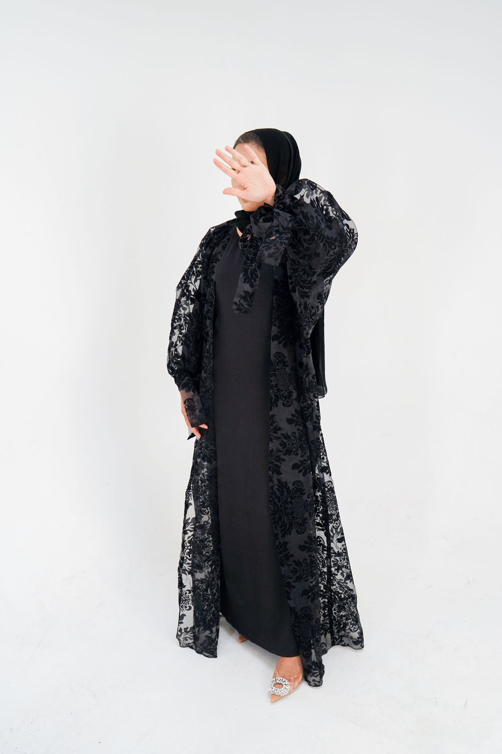 Black Brocade Abaya