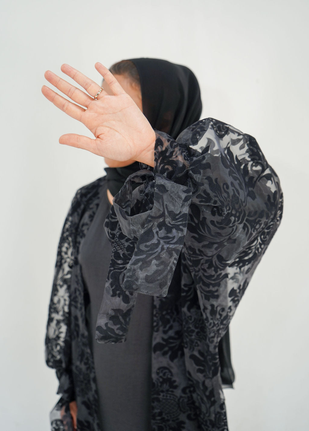 Black Brocade Abaya