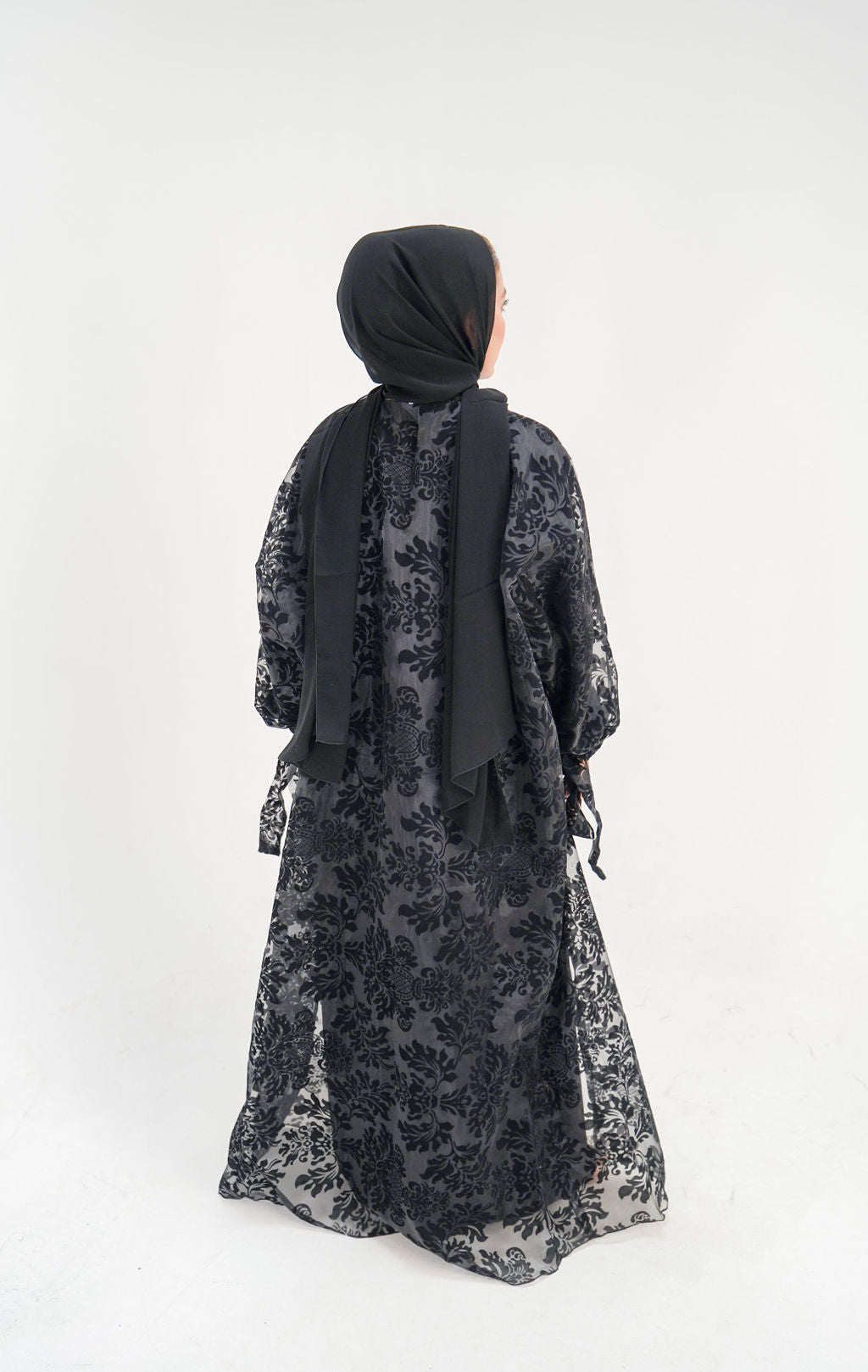 Black Brocade Abaya