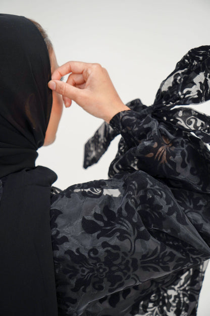 Black Brocade Abaya