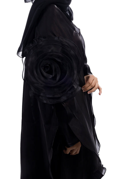 Organza rose cape abaya set