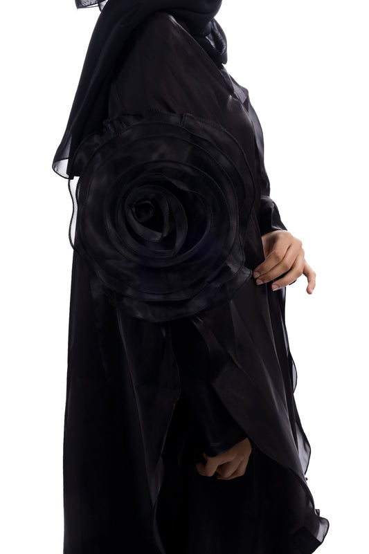 Organza rose cape abaya set